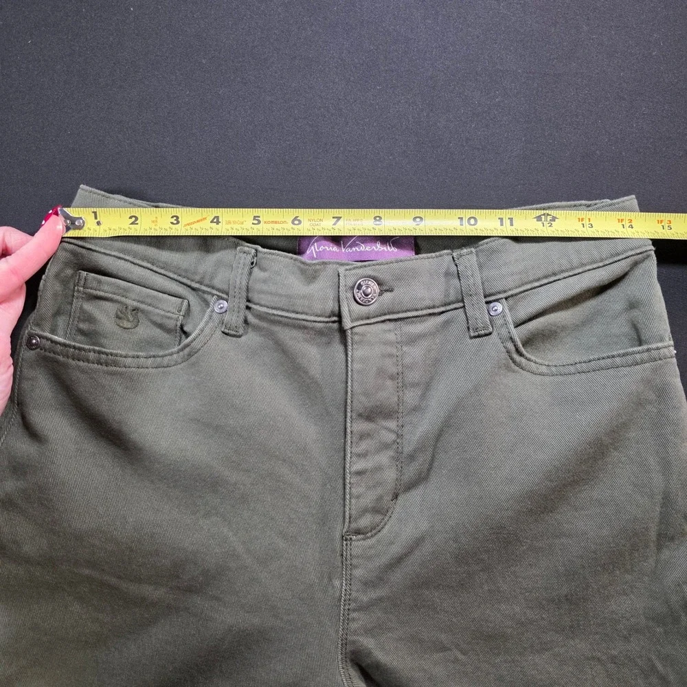 Gloria Vanderbilt Amanda High Rise Tapered Jeans Olive Green‎ Womens Size 8